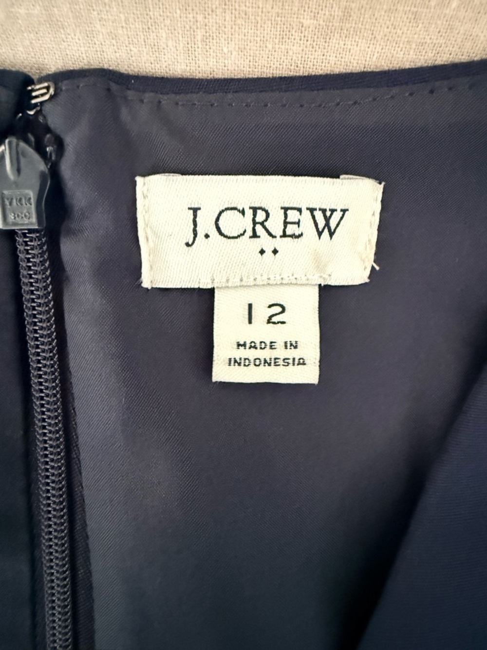 J.Crew Navy Structured Sheath Dress | Minimalist V-Neck | Fully Lined | Classic - Picture 4 of 10